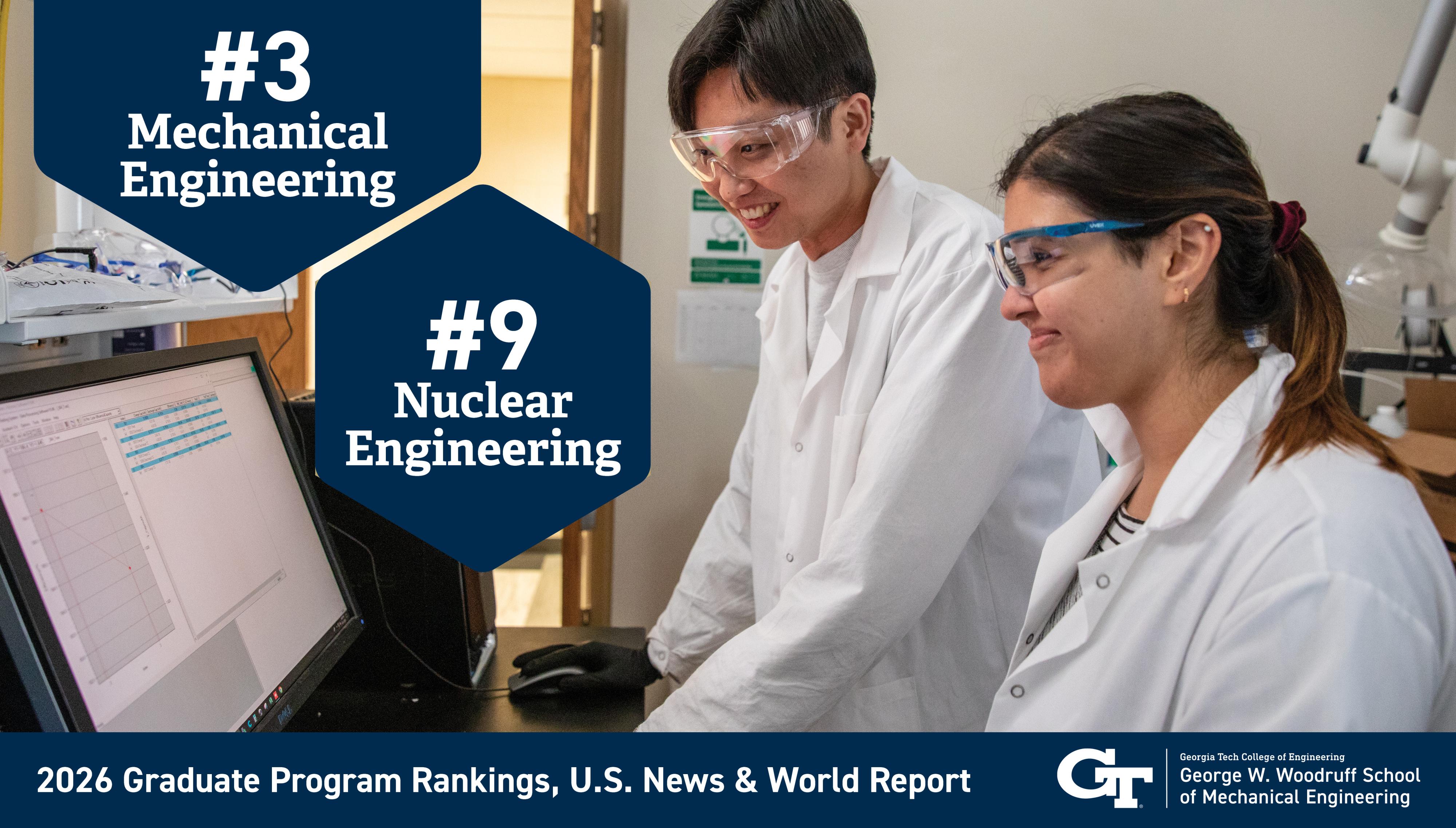 Woodruff School’s Mechanical Engineering Graduate Program Reaches Historic No. 3 Ranking