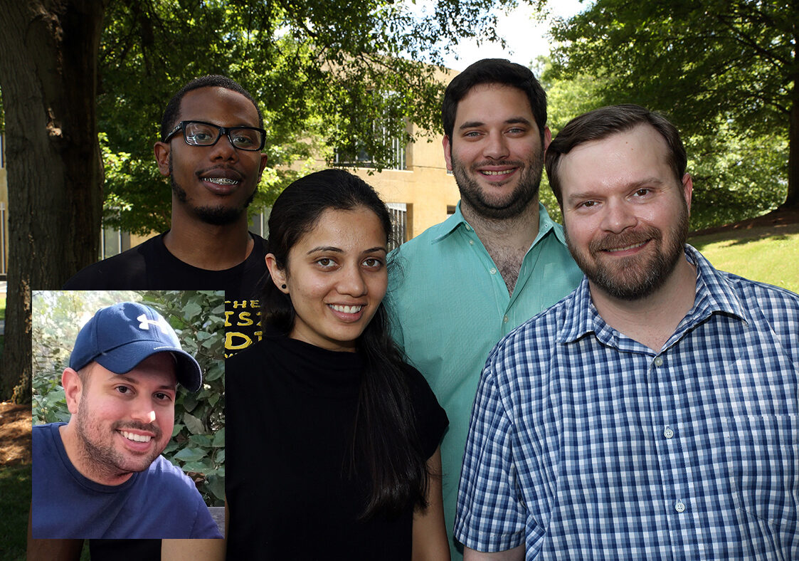 ME grad students Yates, Pavlidis, Athavale, Brown and Chapman