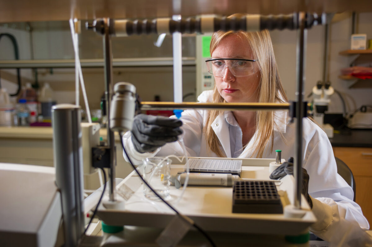 Susan Thomas in her lab