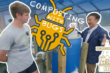 Mechanical engineering professor David Hu uses bugs to compost food waste on campus to create an organic fertilizer.  