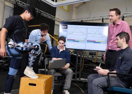 The researchers used this lower-limb exoskeleton to test their new approach using huge amounts of existing data on how people move to create functional exoskeleton controllers that provide meaningful assistance.